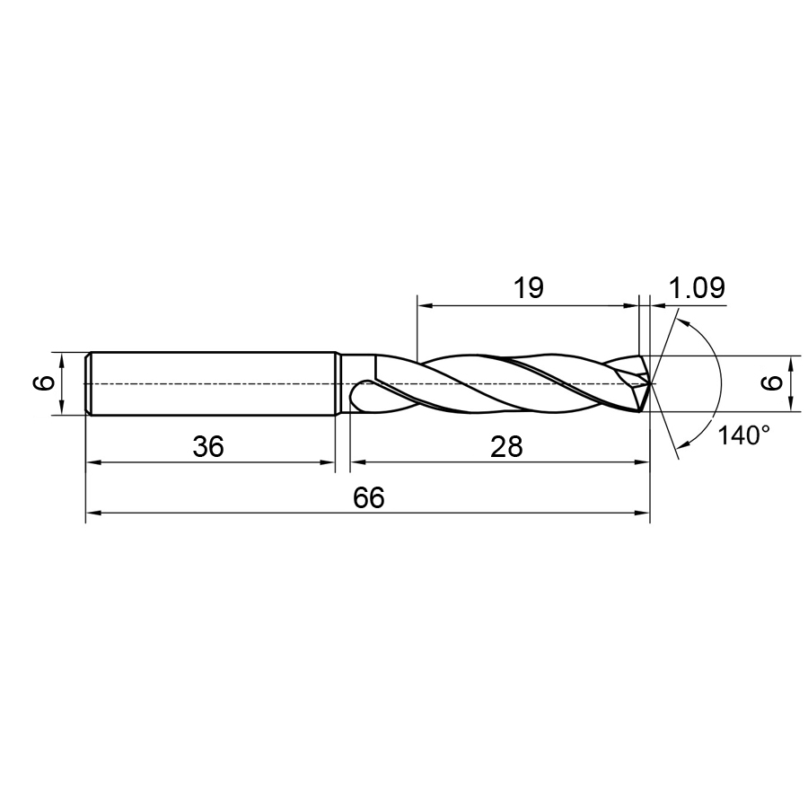 Фото 2: D938-A3N-0600 сверло твердосплавное