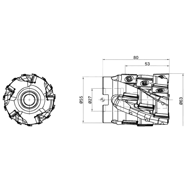 Фото 2: P290 SM D063-05-53-27-18 фреза со сменными пластинами