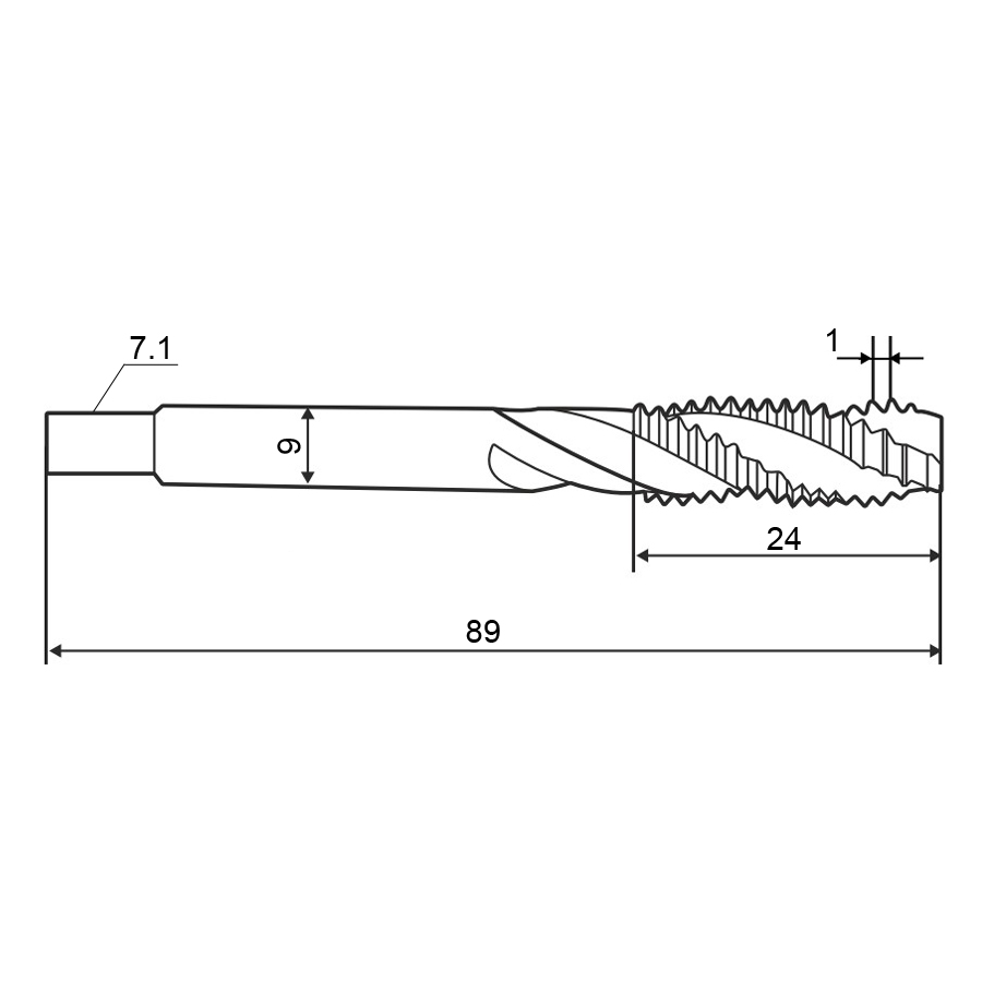 Фото 2:  12,0х1,0 кл.2 HSS-V винт. гл. метчик м/р ZUMO, арт: V301010301120100