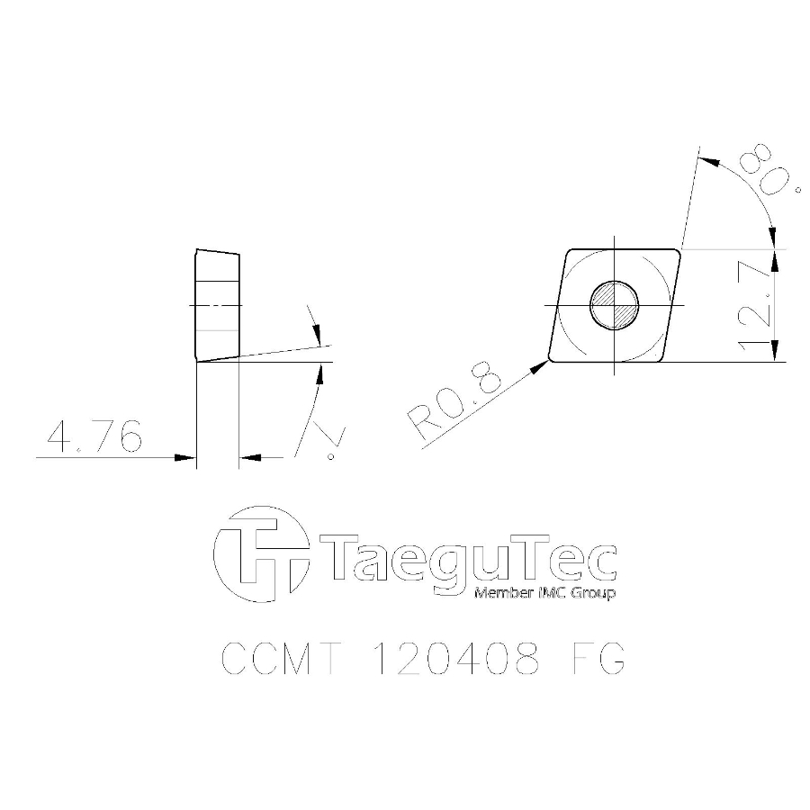 Фото 2: CCMT 120408 FG TT8125B пластина для точения