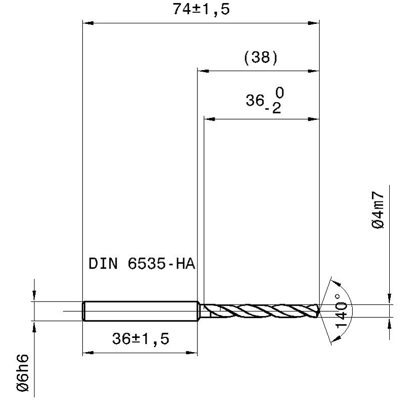 5515-4,000 схема твердосплавного сверла с размерами