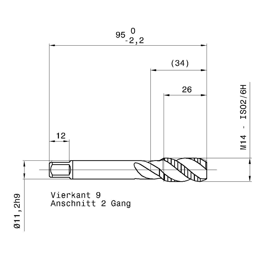 4036 14.000 m14х2 схема с размерами метчик машинный m