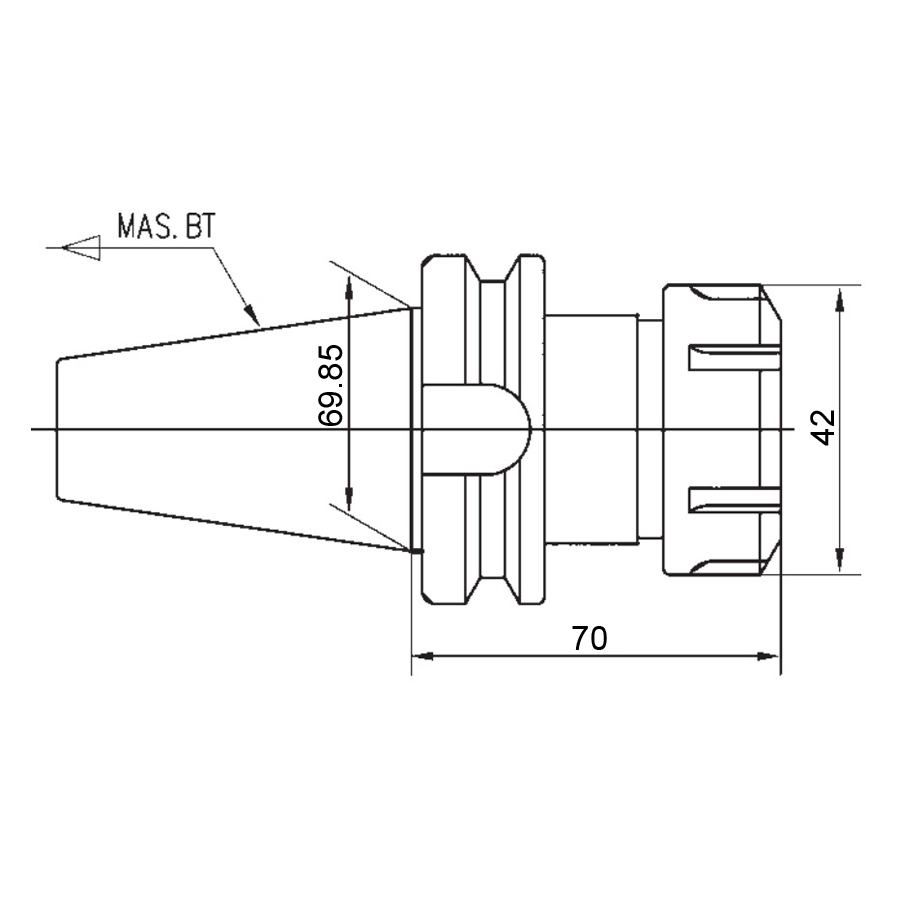 Фото 3: Патрон цанговый BT50-ER25-70 Zegyo