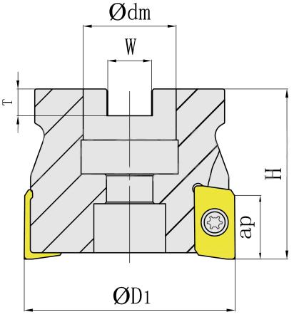 Фото 2: BAP 400R 100-32-6T корпусная фреза QTOOL под APMT1604**