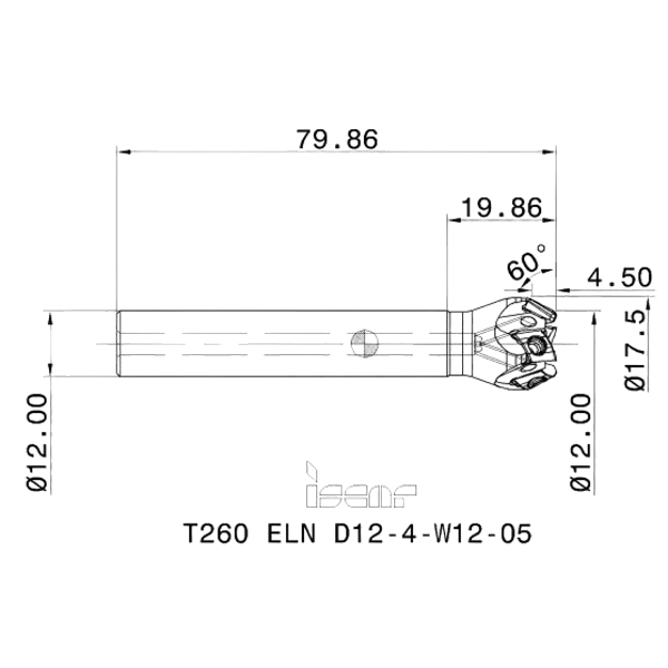 Фото 2: T260 ELN D12-4-W12-05 фреза со сменными пластинами