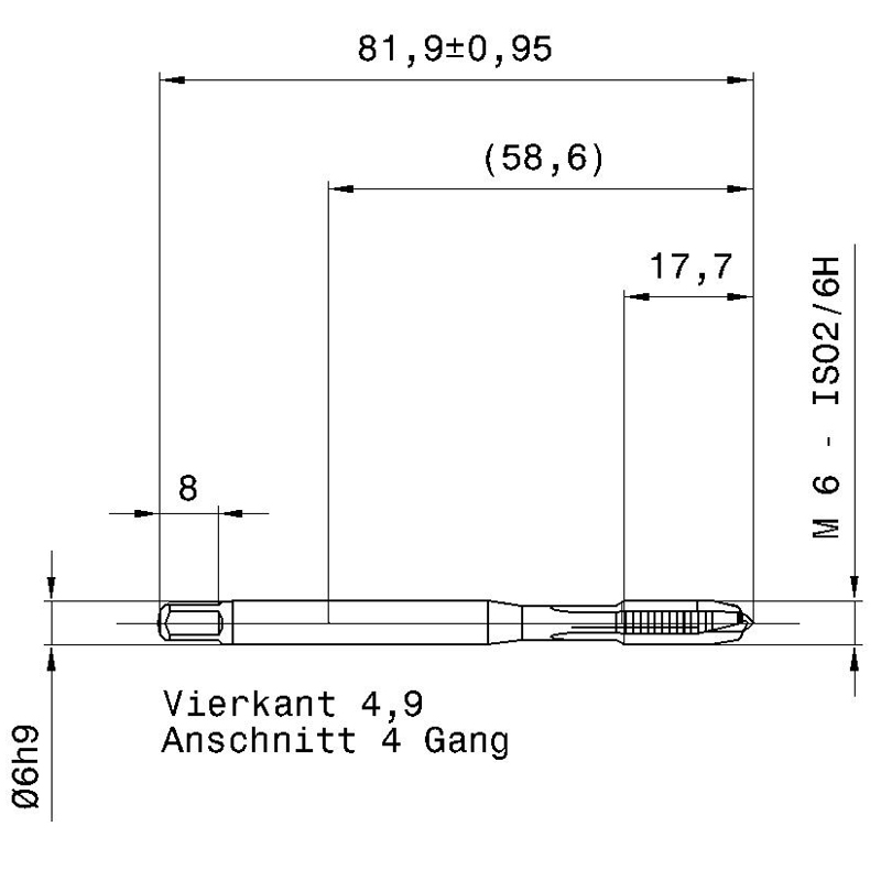 5559 6.000 схема метчика машинного m с размерами