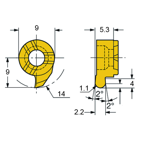 Фото 2: MB-09R220-11-14L 1025 головка сменная для корпусного сверла