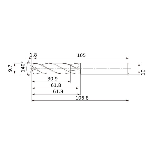 mve0970x03s100 dp1020 схема твердосплавного сверла с размерами