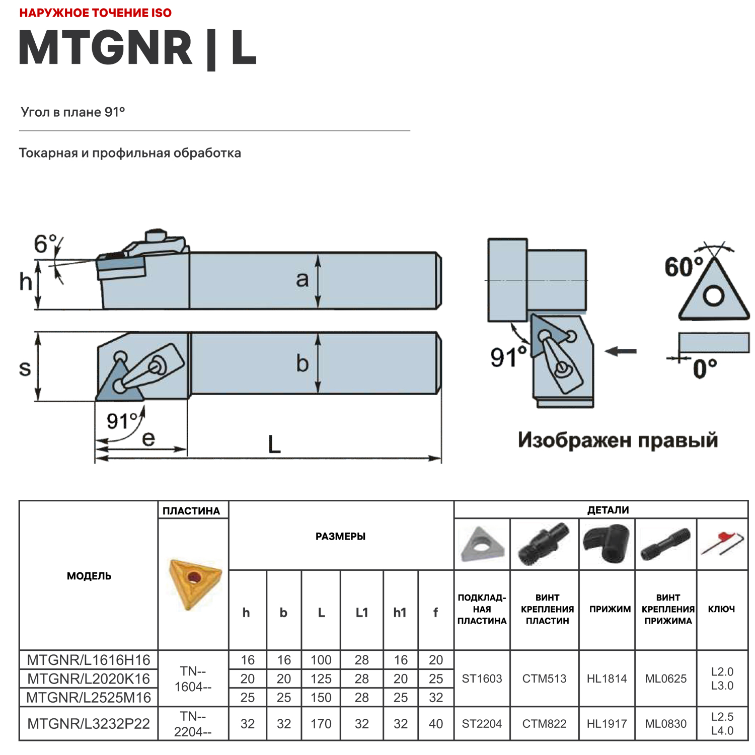MTGNL1616H16 державка для наружного точения DESKAR - фотография 2 Фото 2: MTGNL1616H16 державка для наружного точения DESKAR