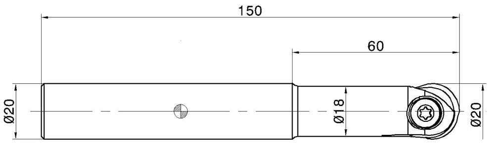 Фото 2: HCM D20-A-L150-C20 фреза со сменными пластинами