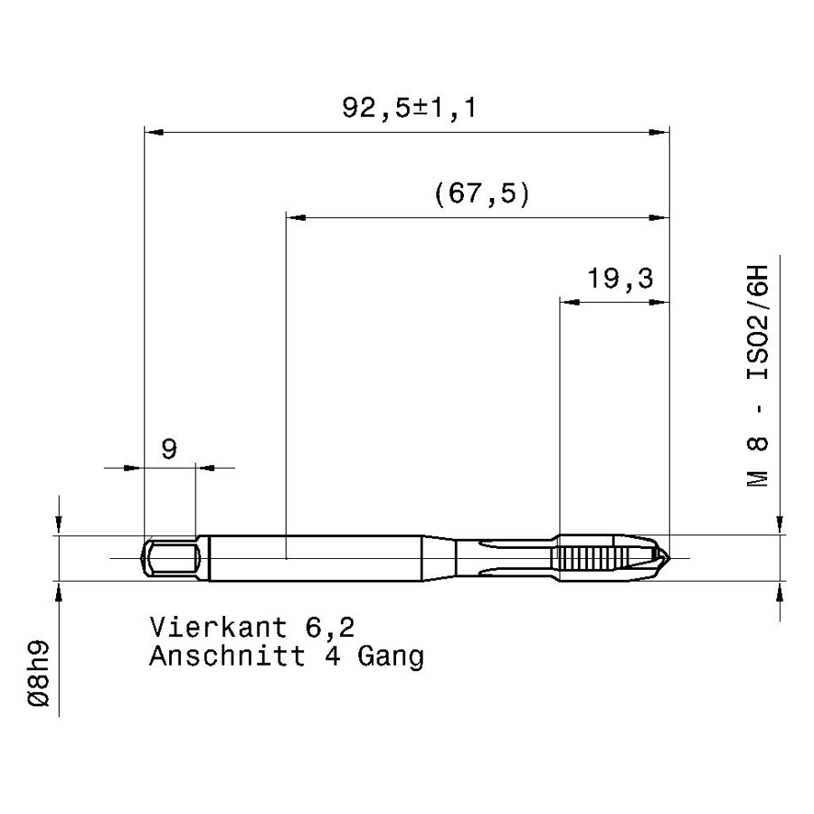 5586 8.000 m8 схема метчика машинного m с размерами