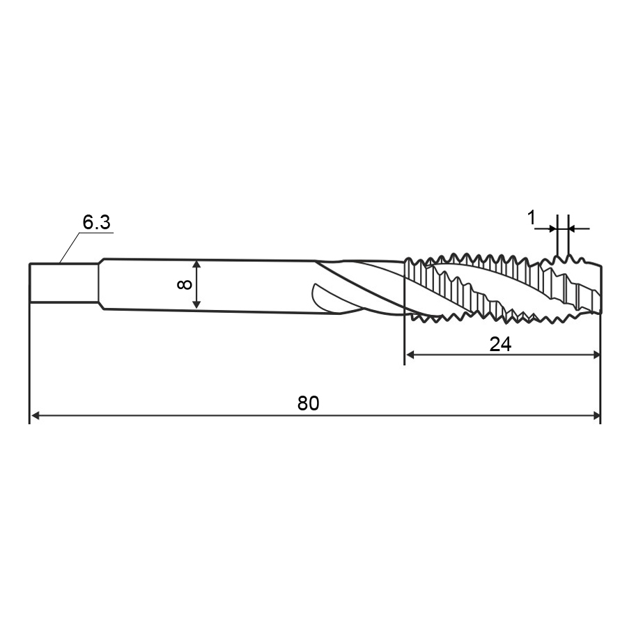 Фото 2: Метчик м/р 10,0х1,0 кл.2 HSS-V винт. гл. ZUMO, арт: V301010301100100