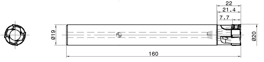 Фото 2: HP E90AN-D20-4-C19-07-C-B фреза со сменными пластинами