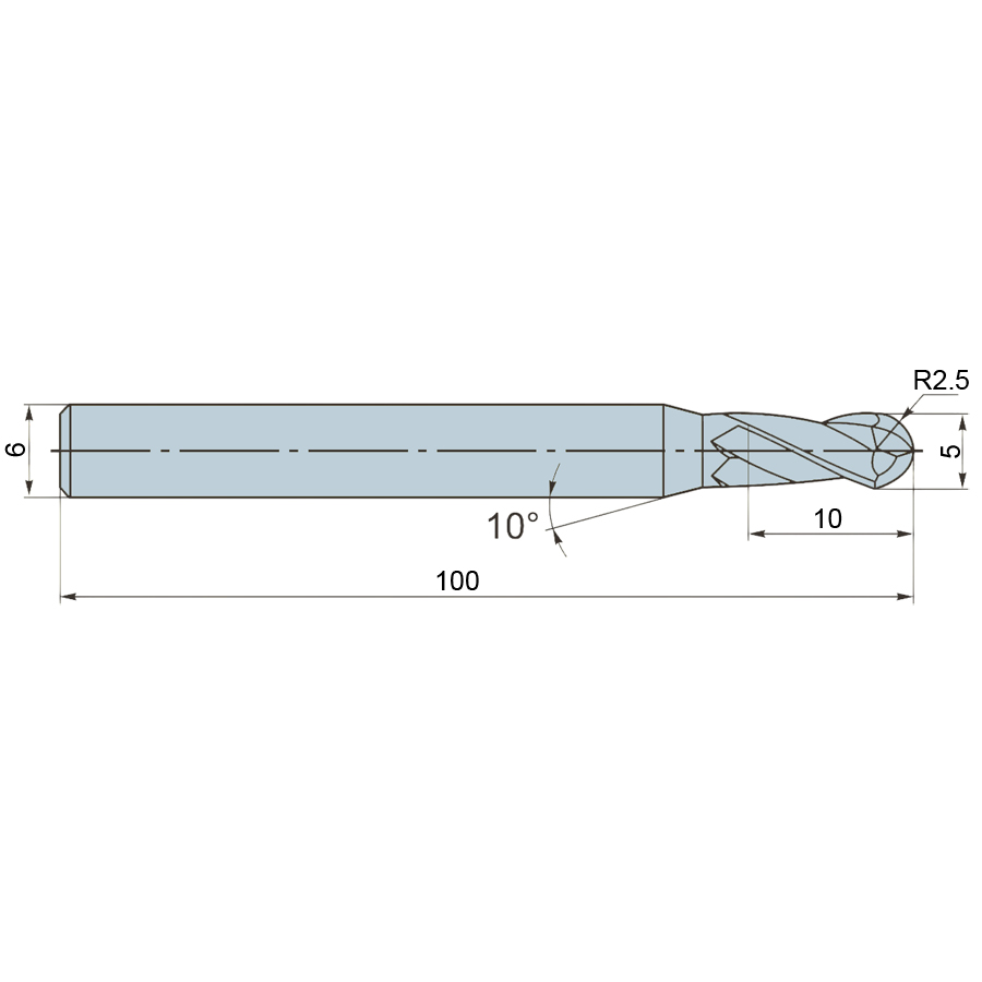 Фото 2: SD-2BL-R2.5 фреза сферическая