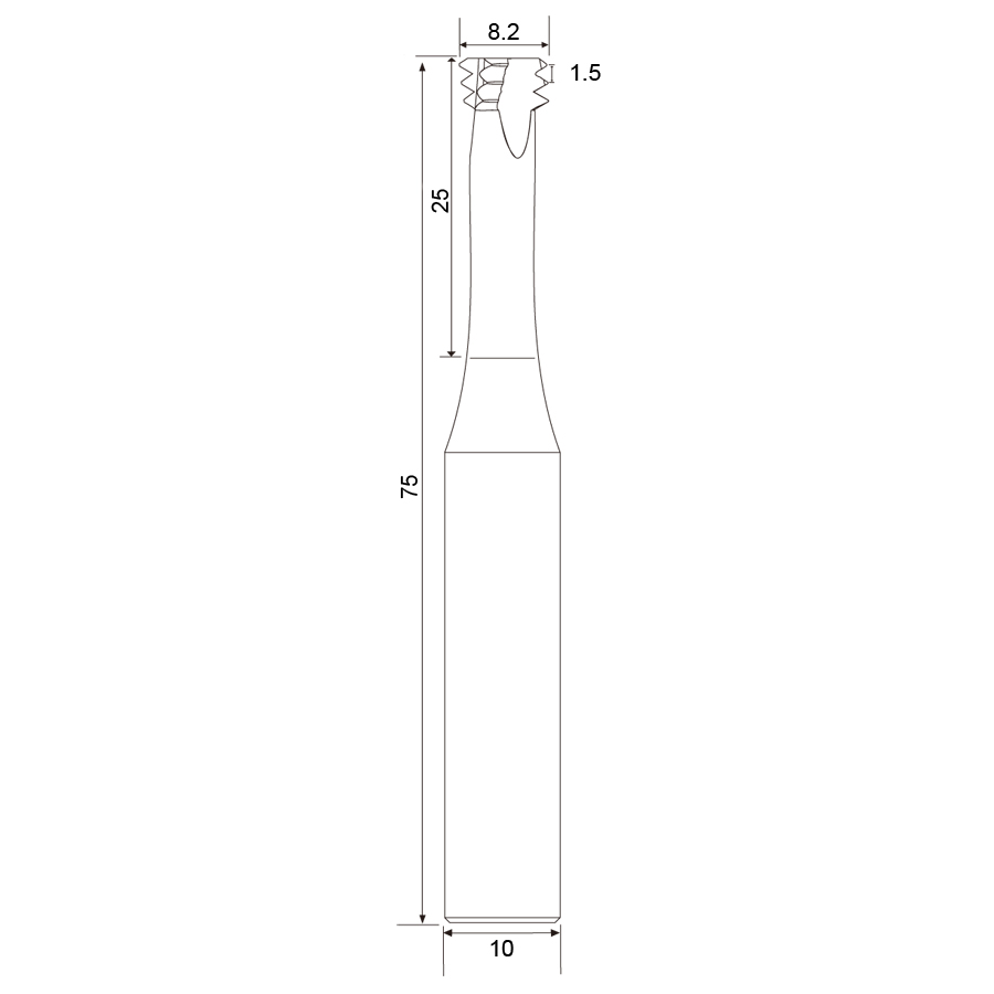 Фото 2: SM10х1.5хD10 резьбофреза цельная твердосплавная трехвитковая Geefun