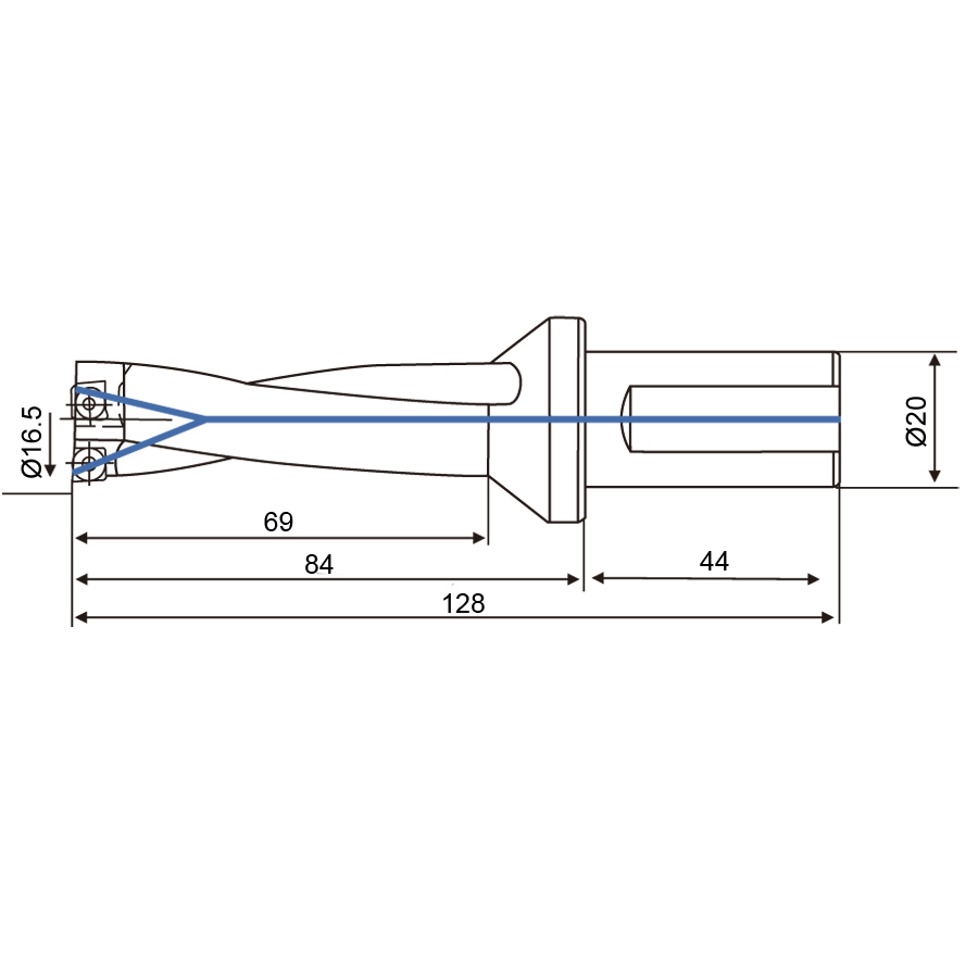 Фото 2: 16.5мм C20-4D16.5-69SP06 cверло корпусное (z)