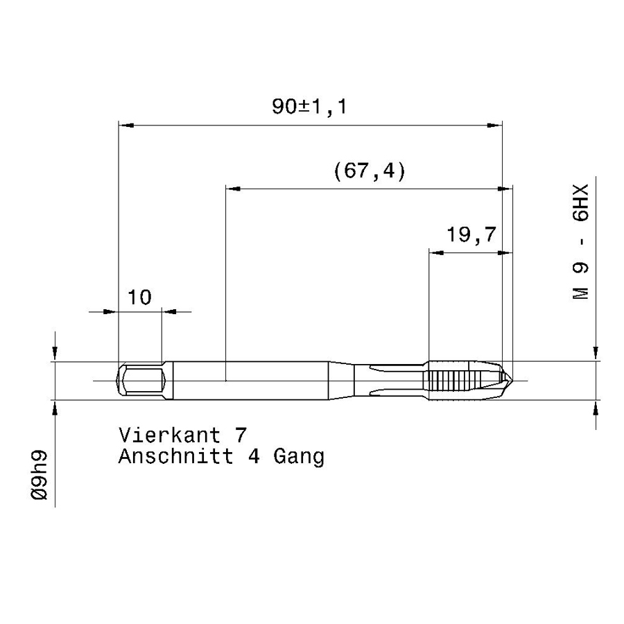 4218 9.000 m9 схема с размерами метчик машинный m