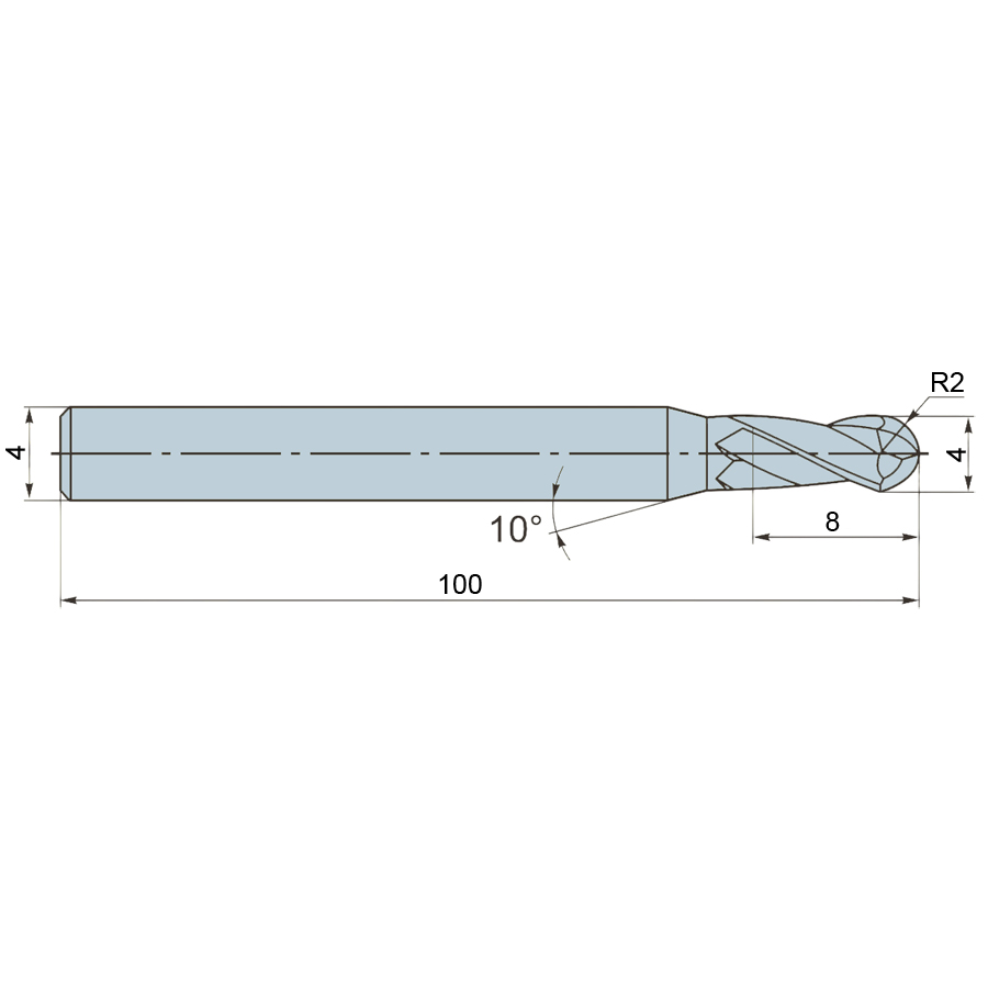 Фото 2: SD-2BL-R2.0 фреза сферическая