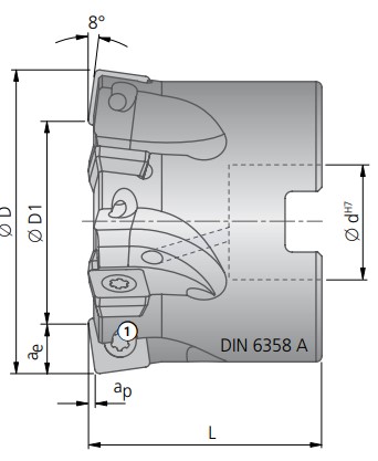 Фото 1: F51 01250 фреза торцевая насадная