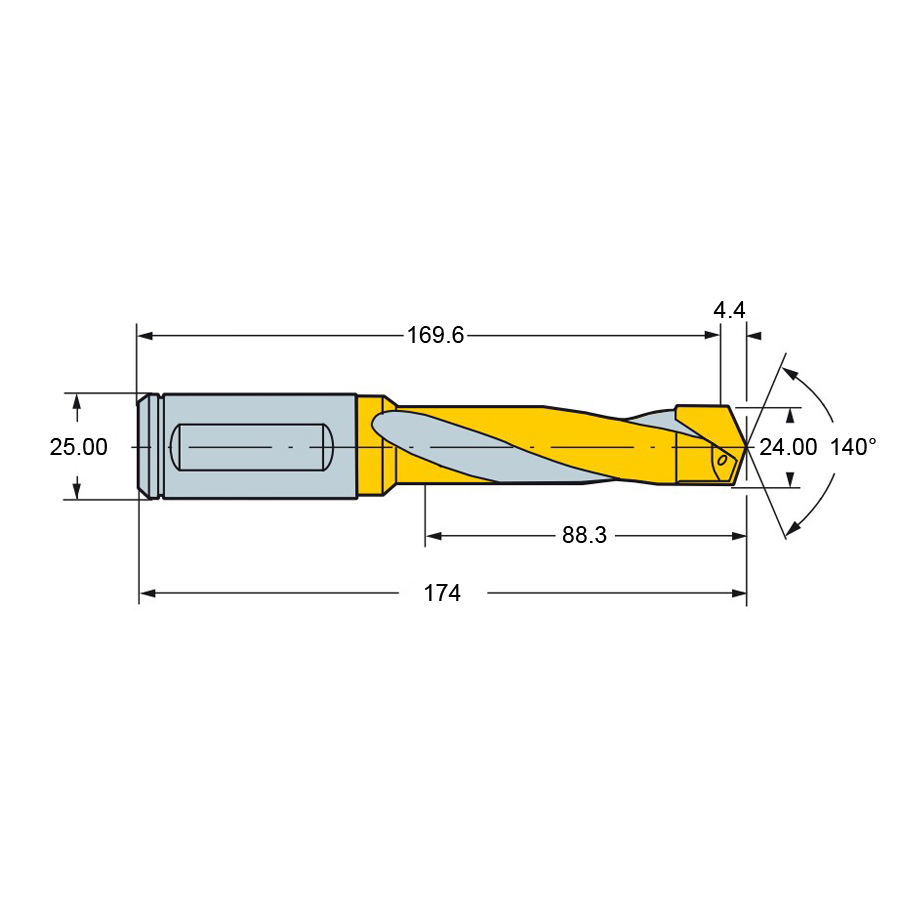 r411.5-24034d24.00 p20 схема сверла с напаянной твердосплавной пластиной с размерами