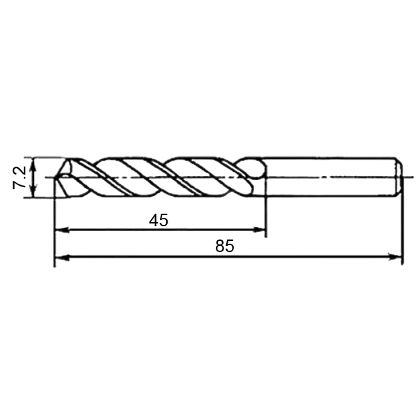 Фото 2: 7.2х45х85мм cверло цельное твердосплавное (pz)