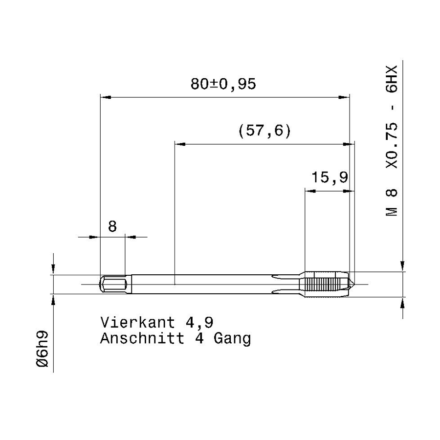4219 10.005 m10х1 схема с размерами метчик машинный m