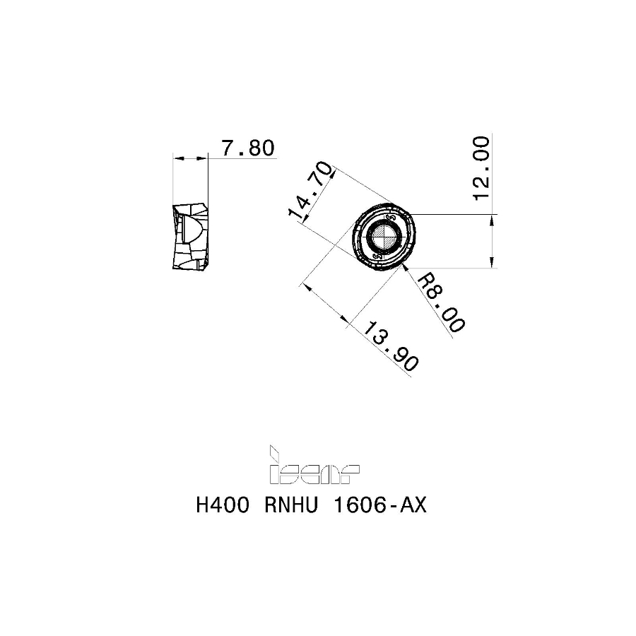 Фото 2: H400 RNHU 1606 AX IC808 пластина для фрез