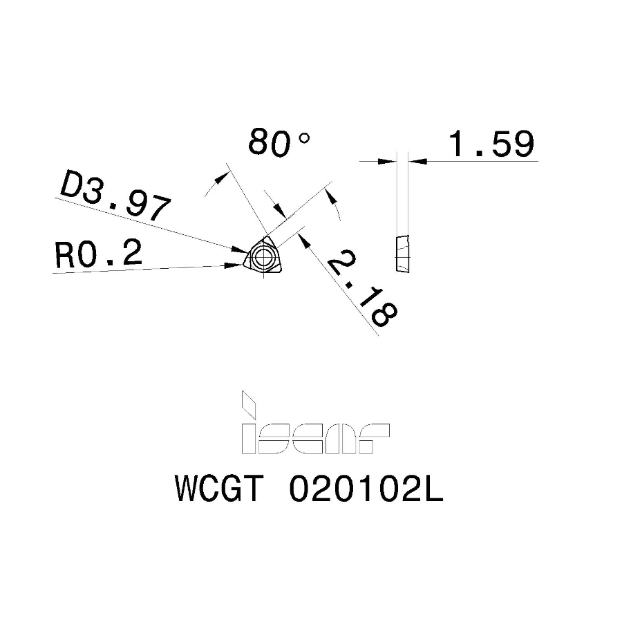 Фото 2: WCGT 020102L IC30N пластина для точения
