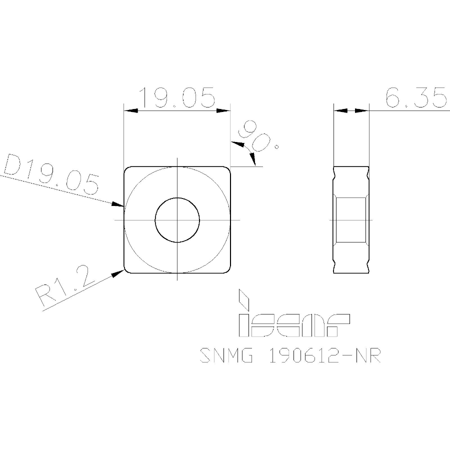 Фото 2: SNMG 190612 NR IC807 пластина для точения