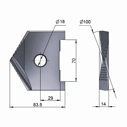 Фото 2: 100 (пластина) Р6М5 сверло перовое Sekira