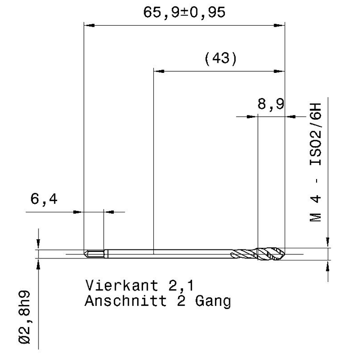 5717 4.000 m4 схема метчика машинного m с размерами