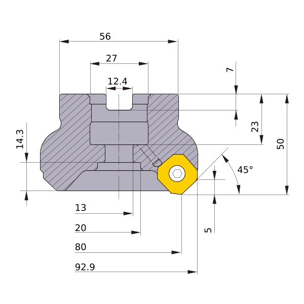 Фото 2: WSX445-080A06AR фреза торцевая насадная