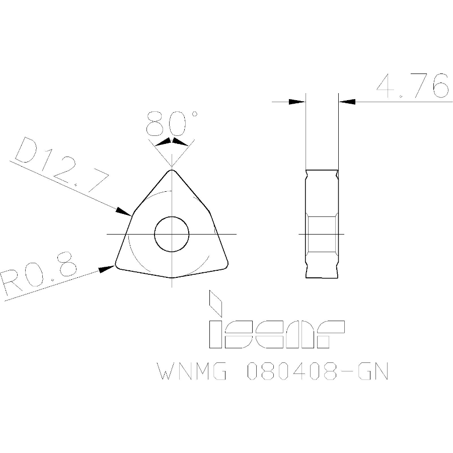 Фото 2: WNMG 080408 GN IC5010 пластина для точения