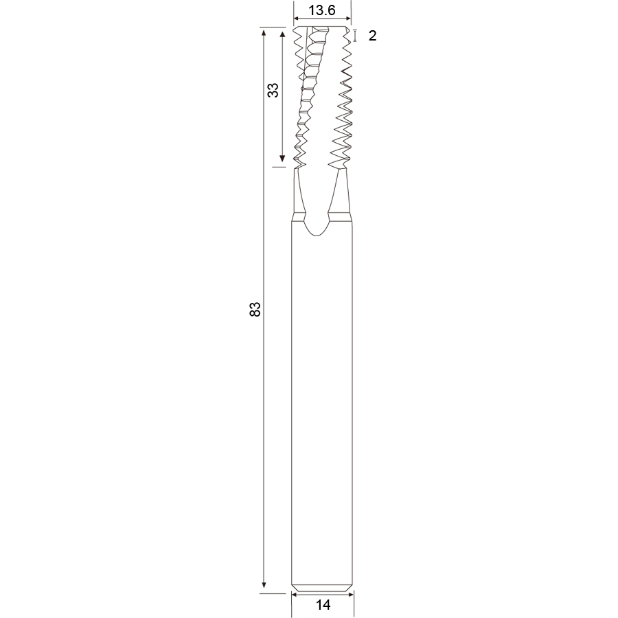 Фото 2: QM16х2.0хD14 резьбофреза цельная твердосплавная полновитковая Geefun