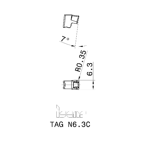 Фото 2: TAG N6.3C IC830 отрезная, канавочная пластина