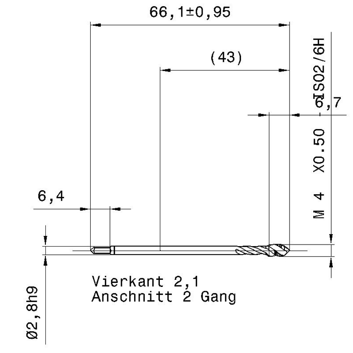 5724 4.003 M4 x 0,5 схема метчика машинного m с размерами