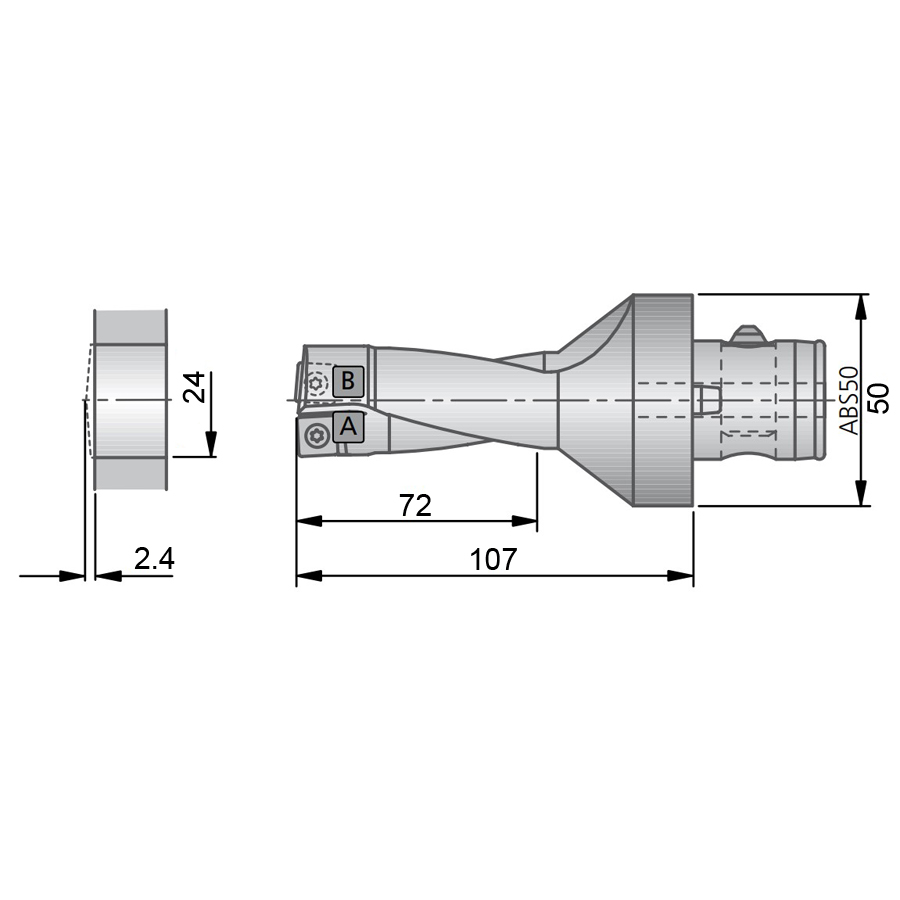 Фото 2: U11 52400 корпусное сверло под пластину