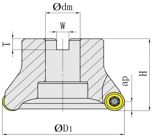 Фото 2: EMRW 6R63-22-4T корпусная фреза QTOOL под RPMT1204MO