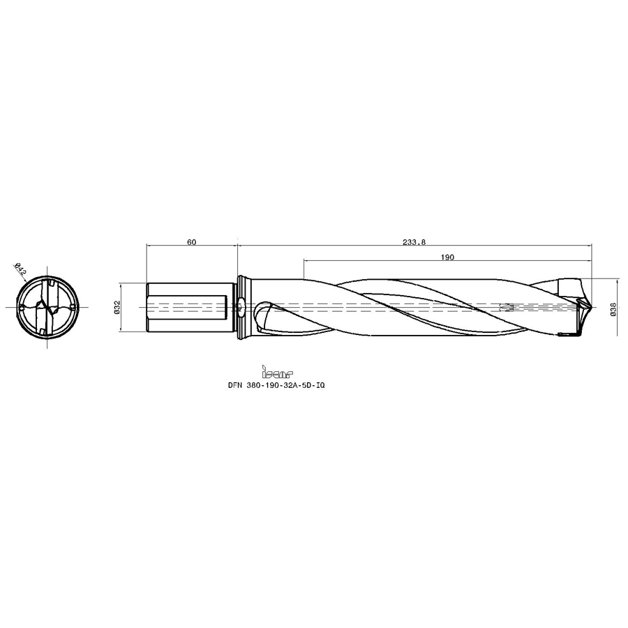 dfn 380-190-32a-5d-iq схема корпуса сверла для пластин с размерами