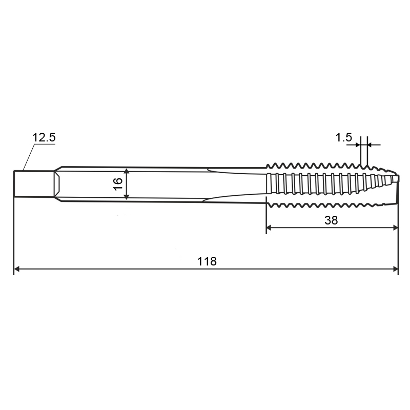 Фото 2:  22,0х1,5 кл.2 HSS-V TiCN с подточ. скв. метчик м/р ZUMO, арт: V301010203220150