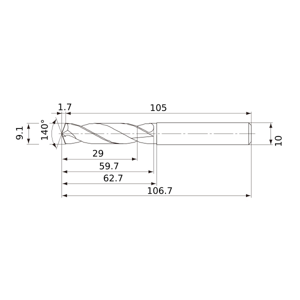 mve0910x03s100 dp1020 схема твердосплавного сверла с размерами