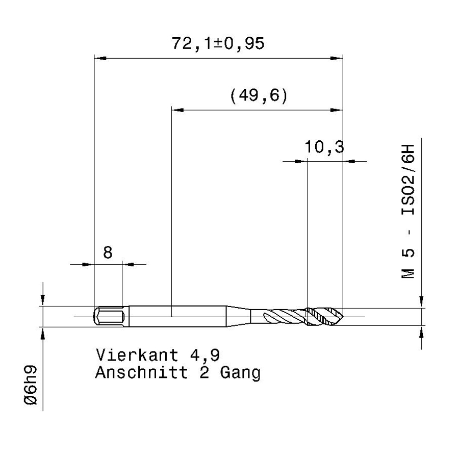 5592 5.000 m5 схема метчика машинного m с размерами