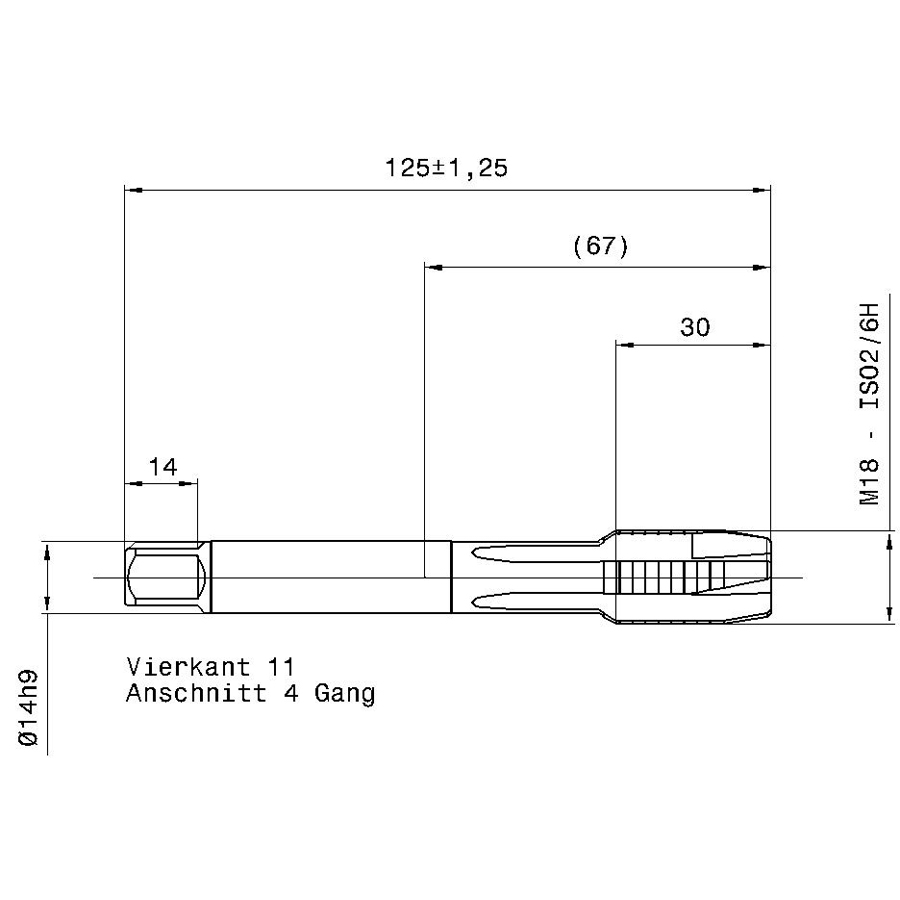 5736 18.000 схема метчика машинного m с размерами