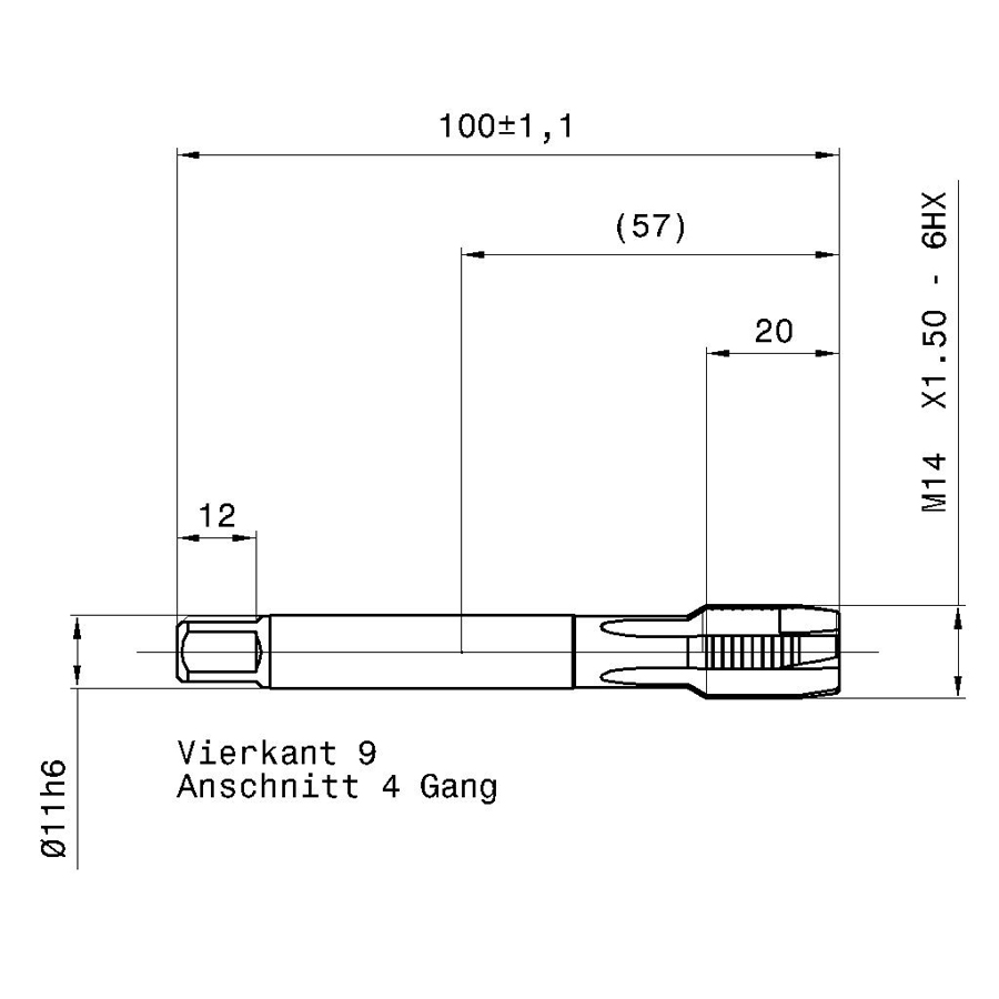 4647 14.007 m14 x 1,5 схема метчика машинного m с размерами