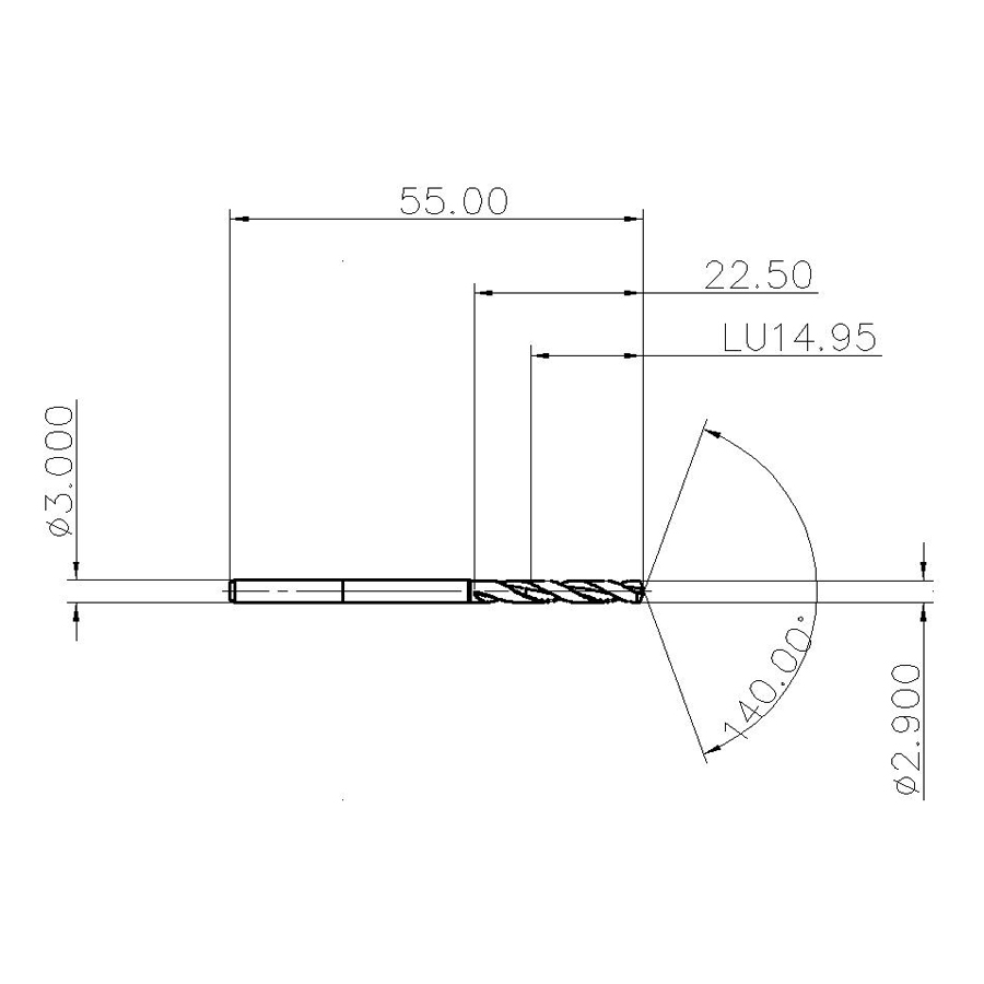DSM0290G05 YH180 сверло твердосплавное - фотография 2 dsm0290g05 yh180 схема твердосплавного сверла с размерами