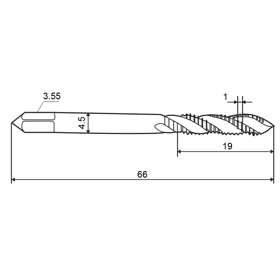 Фото 2: Метчик м/р 6,0х1,0 кл.2 HSS-V Black винт. гл. ZUMO, арт: V301010304060000