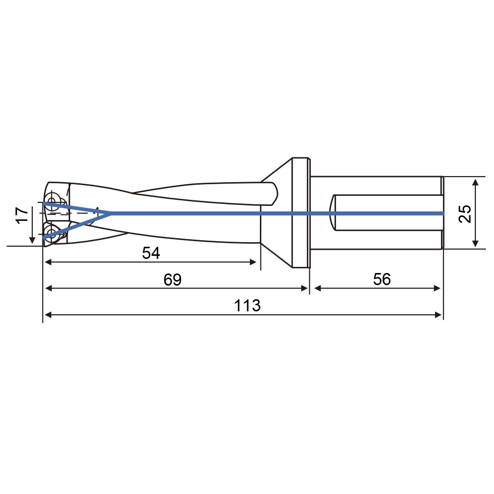 Фото 2: 17.0мм KCD170-3D-S25-WC03(H13) cверло корпусное (z)