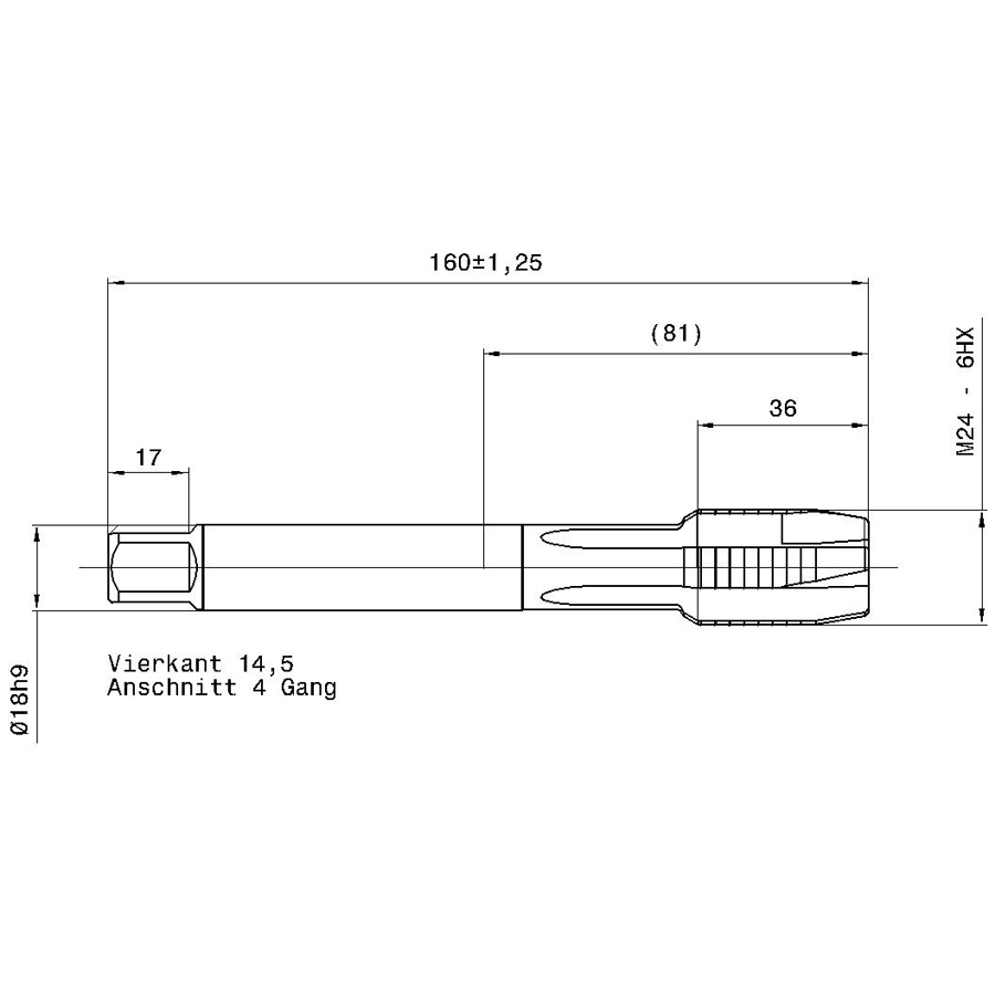 4218 24.000 m24 схема с размерами метчик машинный m
