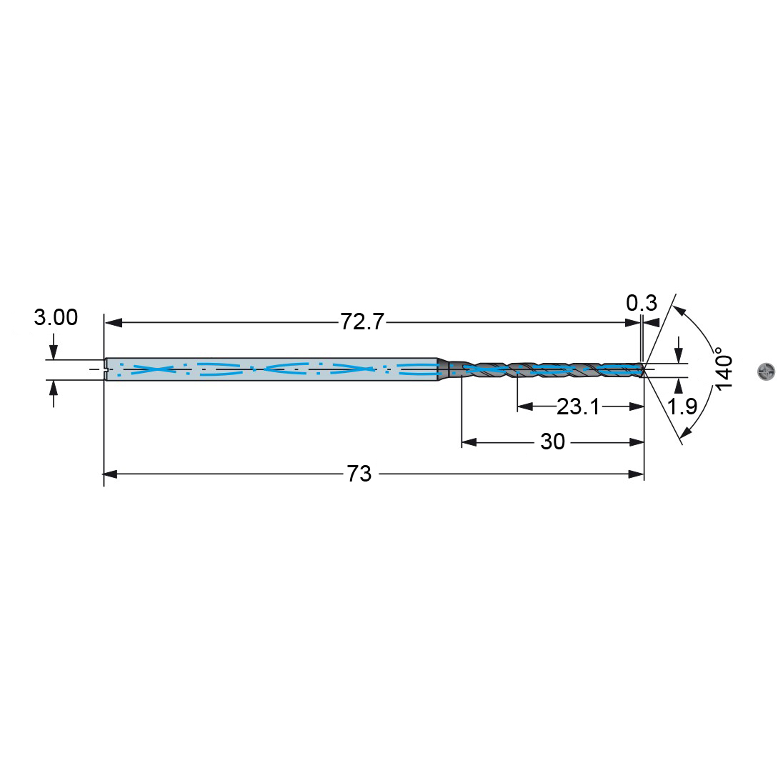 862.1-0190-023a1-gm gc34 схема твердосплавного сверла с размерами