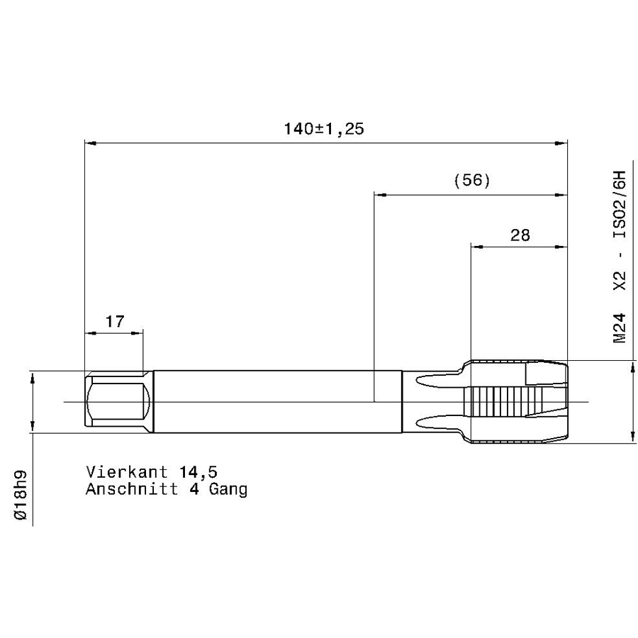 5739 24.008 схема метчика машинного m с размерами